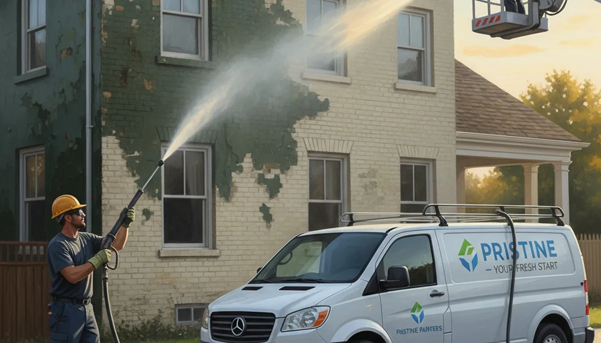 Tampa FL pressure cleaning service removes algae, mildew, and grime from a home exterior